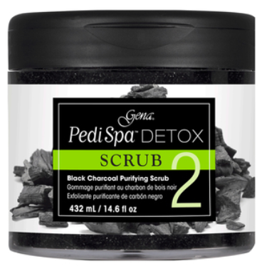 GENA Pedi Spa Detox Scrub 2 Black Charcoal Purifying Scrub 15.5oz