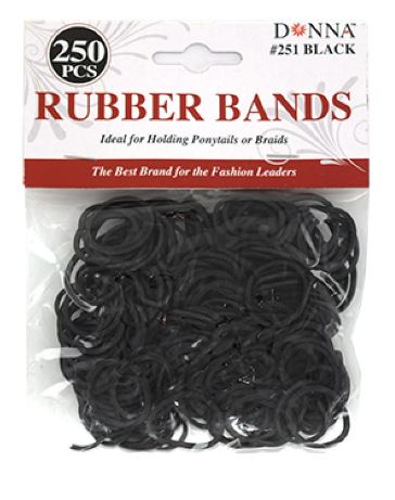 Black Rubber Hair Elastics - Small
