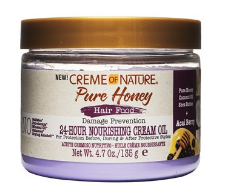 CREME OF NATURE Pure Honey Hair Food Acai Berry 24 Hour Nourishing Cream Oil (4.7oz)