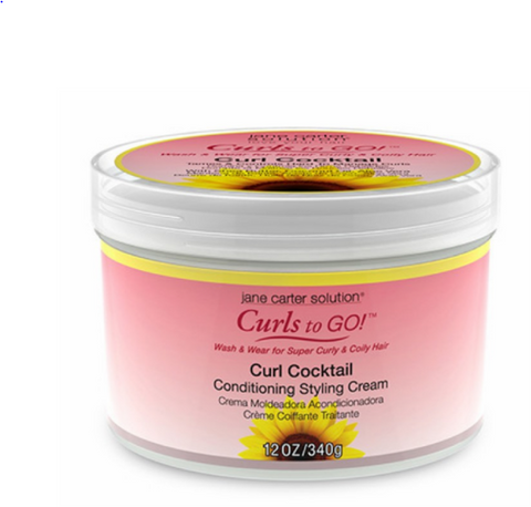 Jane Carter Solution Curls to Go! Wash & Wear Curl Cocktail Conditioning Styling Cream 12 oz