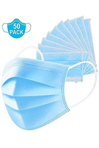 50pcs Disposable 3-Layer Protective Face Mask