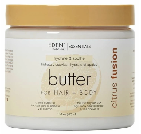 Eden Body Works Essentials Citrus Fusion Butter For Hair + Body 16 Oz
