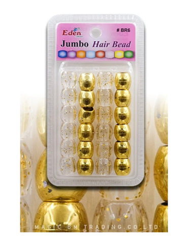 Eden Jumbo Blister Beads - Gold & Clear w/ Glitter