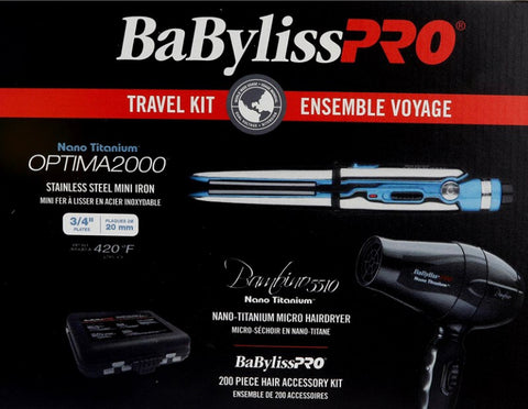 BABYLISS PRO Nano Titanium Optima 2000 Travel Kit (Limited Edition)